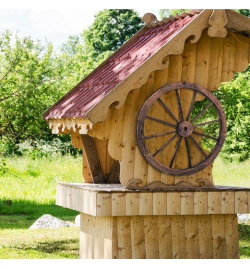 Set of 2 30-inch Decorative Vintage Wood Wagon Wheel