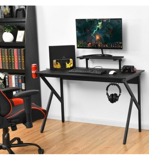 Gaming Desk Computer Desk with Cup Holder and Headphone Hook