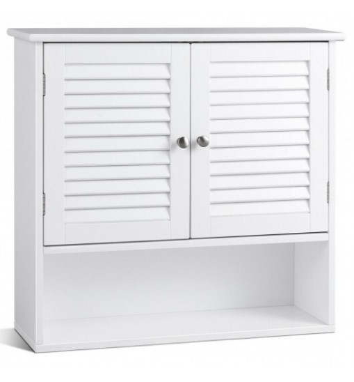 Double Doors Shelves Bathroom Wall Storage Cabinet