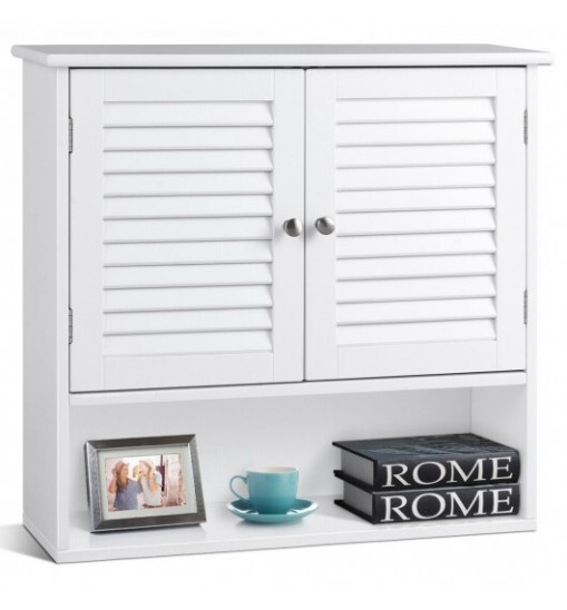 Double Doors Shelves Bathroom Wall Storage Cabinet