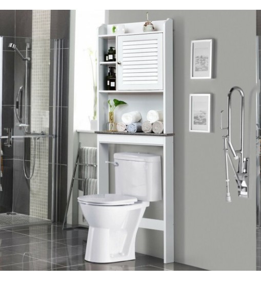 3-Tier Bathroom Over-the-toilet Storage Cabinet with Adjustable Shelves