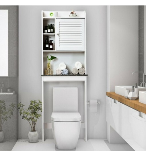 3-Tier Bathroom Over-the-toilet Storage Cabinet with Adjustable Shelves