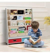 Kids Book and Toys Organizer Shelves-Beige