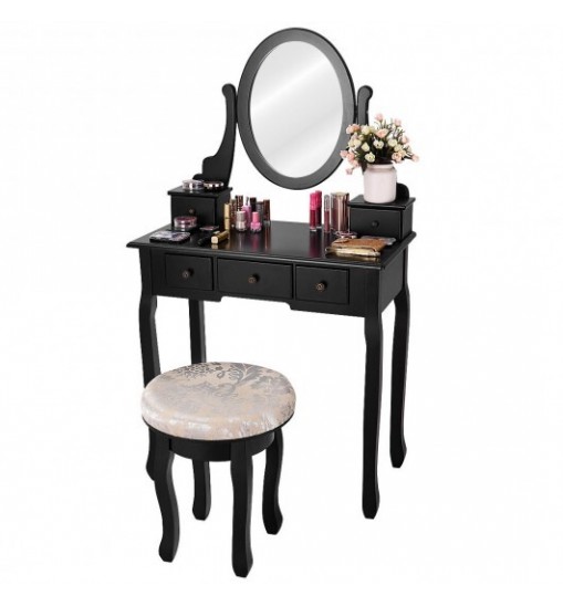 Vanity Makeup Table Set Bedroom Furniture with Padded Stool