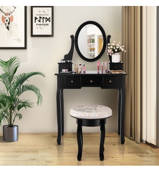 Vanity Makeup Table Set Bedroom Furniture with Padded Stool