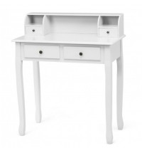 Removable Floating Organizer 2-Tier Mission Home Computer Vanity Desk-white