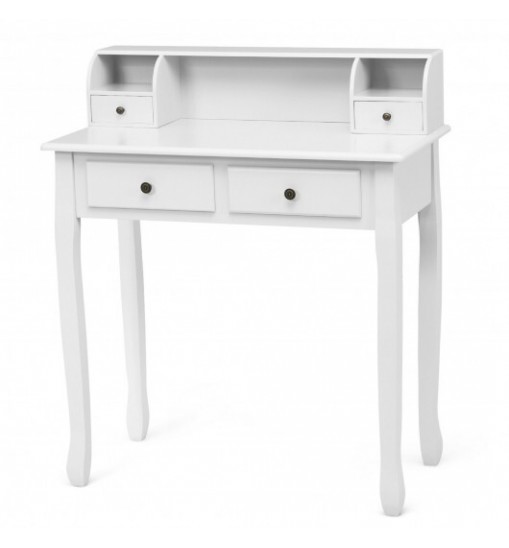 Removable Floating Organizer 2-Tier Mission Home Computer Vanity Desk-white