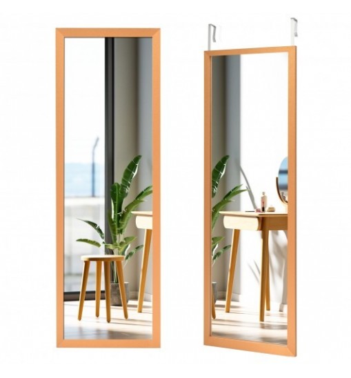 Wood Frame Full Length Hanging Mirror-Golden