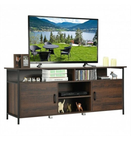 58 Inch Wood TV Stand Entertainment Media Center Console with Storage Cabinet