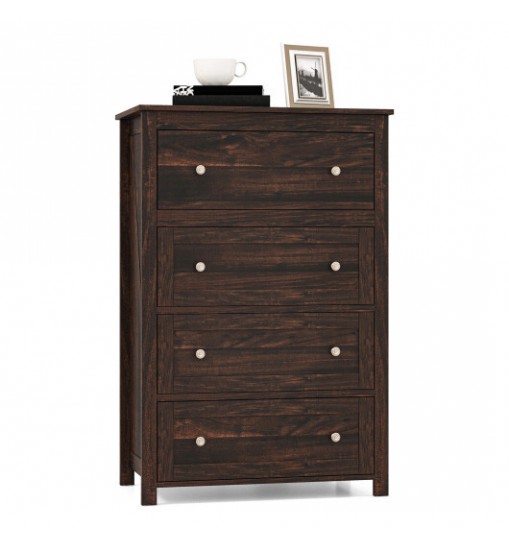 4 Drawer Dresser for Closet Hallway Living Room Nursery-Brown