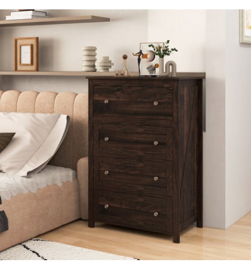 4 Drawer Dresser for Closet Hallway Living Room Nursery-Brown