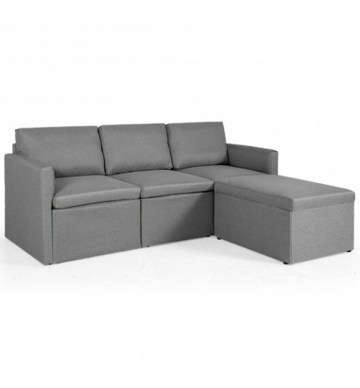 Convertible L-Shaped Sectional Sofa Couch with Reversible Chaise-Green