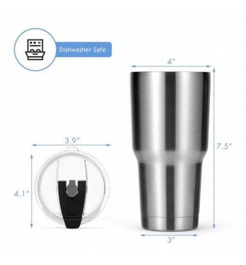 30oz Stainless Steel Tumbler Cup Double Wall Vacuum Insulated Mug with Lid