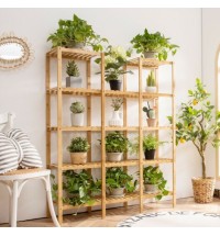 Multifunctional Bamboo Shelf Flower Plant Display Stand