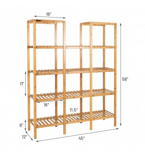 Multifunctional Bamboo Shelf Flower Plant Display Stand