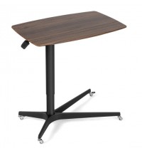 Height Adjustable Mobile Standing Desk with Lockable Wheels-Brown