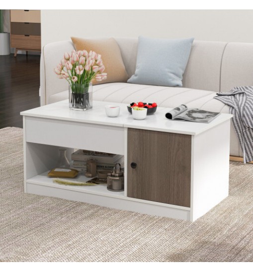 Modern Coffee Table with Lift Tabletop and Storage Compartments