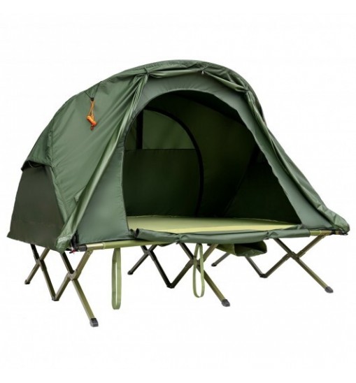 2-Person Outdoor Camping Tent with External Cover-Green