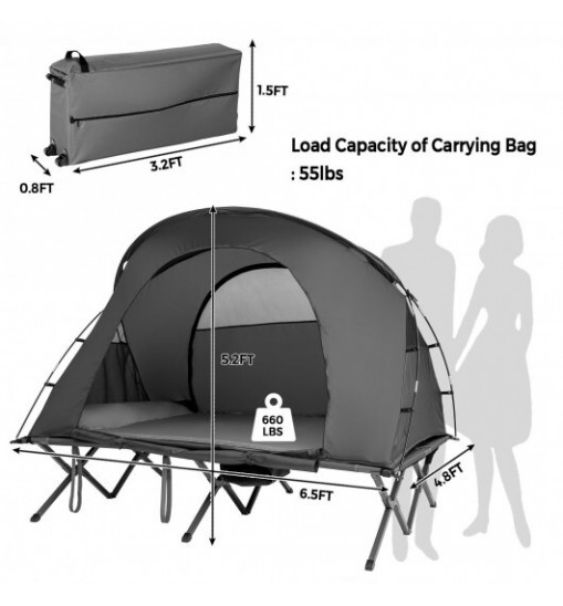 2-Person Outdoor Camping Tent with External Cover-Green