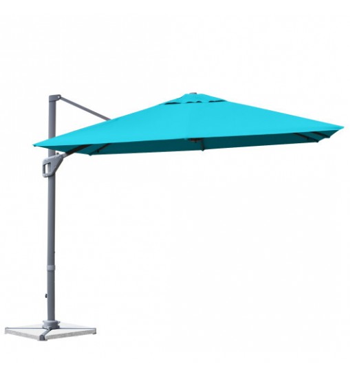 10 x 10 Feet Patio Offset Cantilever Umbrella with Aluminum 360-degree Rotation Tilt-Wine