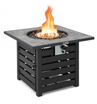 Square Propane Fire Pit Table with Lava Rocks and Rain Cover