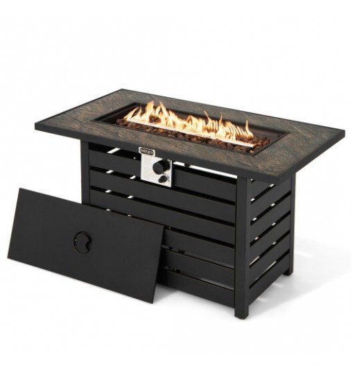 42 Inch 50000 BTU Propane Fire Pit Table with Ore Powder Surface