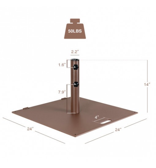 50 LBS Weighted 24 Inch Square Patio Umbrella Base