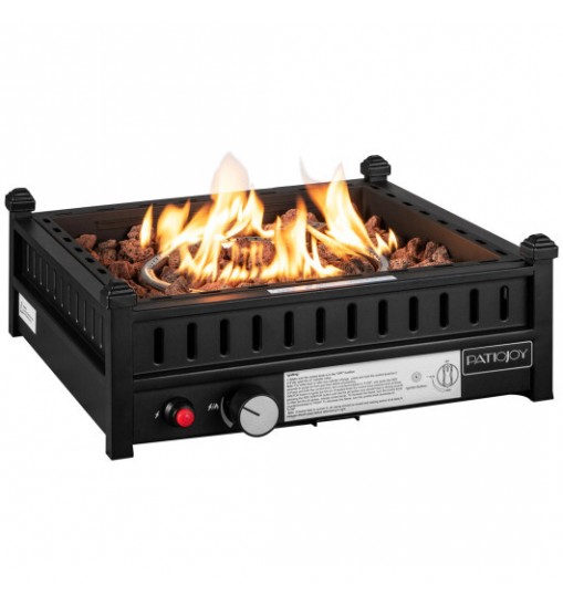 16.5 Inch Tabletop Propane Fire Pit with Simple Ignition System-Black