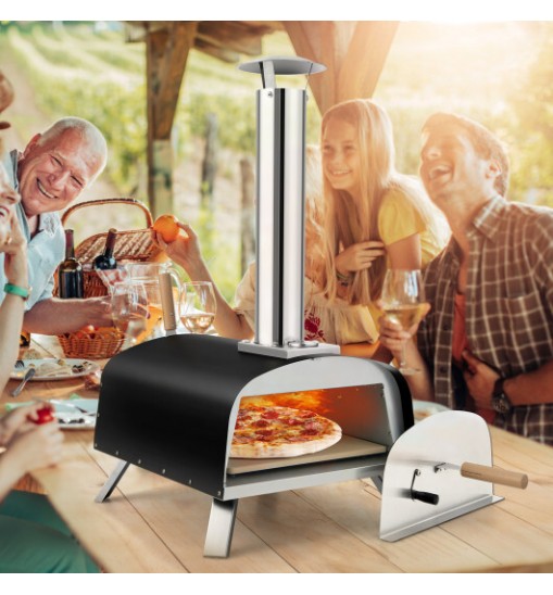 Portable Multi-Fuel Pizza Oven with Pizza Stone and Pizza Peel