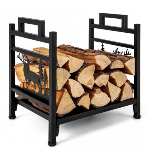 18.5 Inch Metal Firewood Rack with Dual Handles