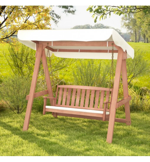 Outdoor 2-Seat Swing Bench w/ith A Frame and Sturdy Metal Hanging Chainsx