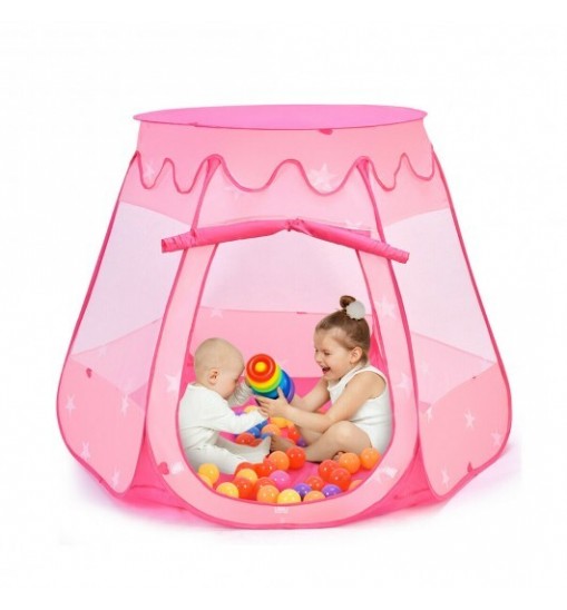 Pink Portable Kid Play House Play Tent with 100 Balls