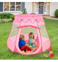 Pink Portable Kid Play House Play Tent with 100 Balls