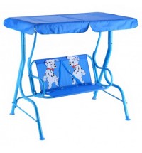 Outdoor Kids Patio Swing Bench with Canopy 2 Seats