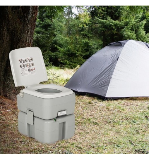 5.3 Gallon Portable Travel Toilet with Piston Pump Flush