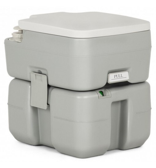 5.3 Gallon Portable Travel Toilet with Piston Pump Flush