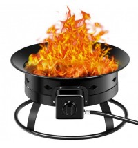 58 000BTU Firebowl Outdoor Portable Propane Gas Fire Pit with Cover and Carry Kit