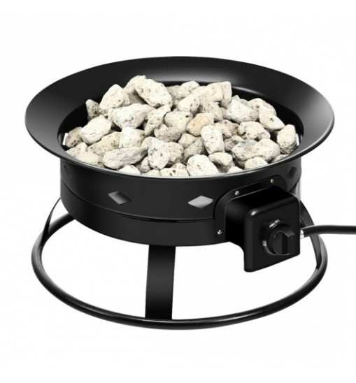 58 000BTU Firebowl Outdoor Portable Propane Gas Fire Pit with Cover and Carry Kit