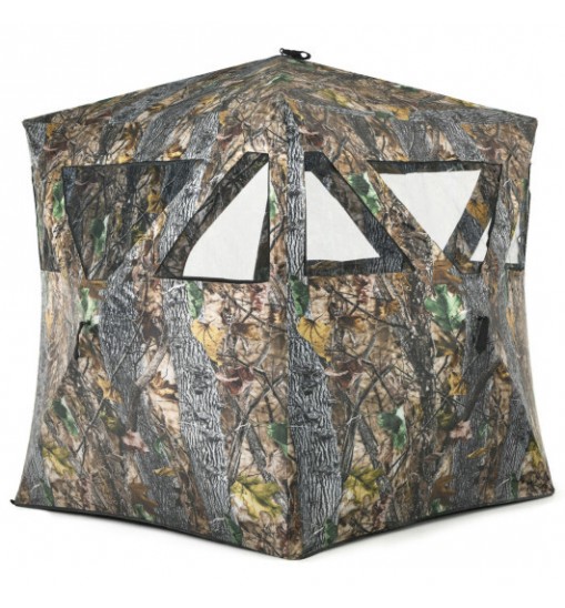 3 Person Portable Pop-Up Ground Hunting Blind with Tie-downs