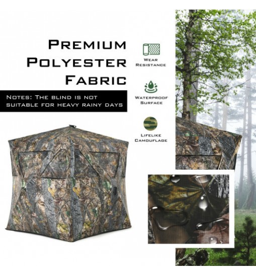 3 Person Portable Pop-Up Ground Hunting Blind with Tie-downs