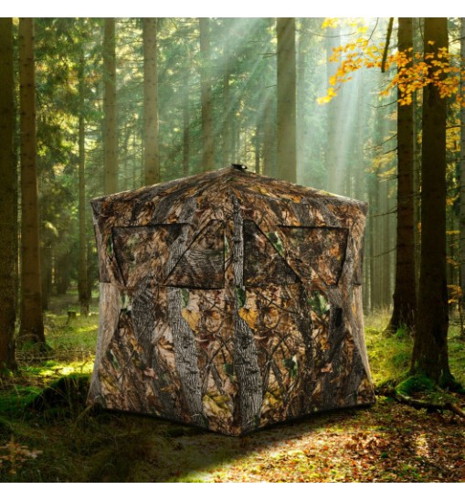 3 Person Portable Pop-Up Ground Hunting Blind with Tie-downs