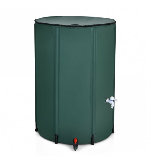 100 Gallon Portable Rain Barrel Water Collector Tank with Spigot Filter