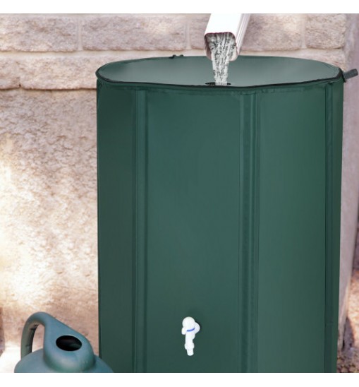 100 Gallon Portable Rain Barrel Water Collector Tank with Spigot Filter