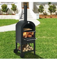 Portable Outdoor Pizza Oven with Pizza Stone and Waterproof Cover