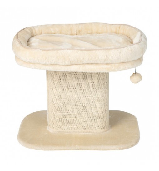 Modern Cat Tree Tower with Large Plush Perch and Sisal Scratching Plate-Gray