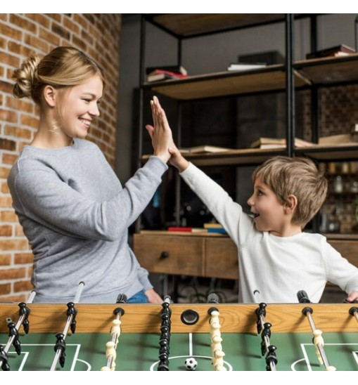 48" Competition Sized Home Recreation Wooden Foosball Table-Brown