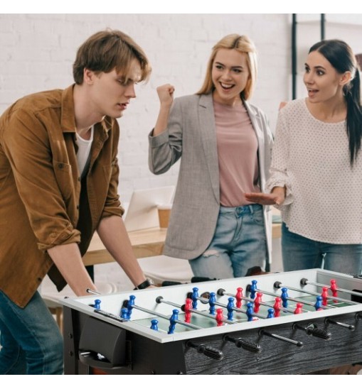 48" Competition Sized Home Recreation Wooden Foosball Table-Brown