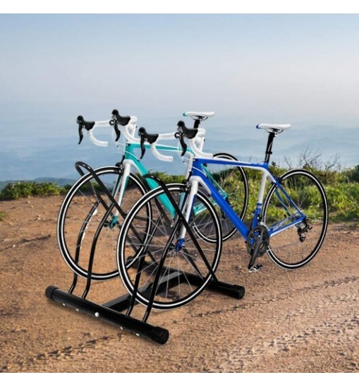 Bike Stand Cycling Rack Floor Storage Organizer for 2-Bicycle