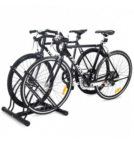 Bike Stand Cycling Rack Floor Storage Organizer for 2-Bicycle