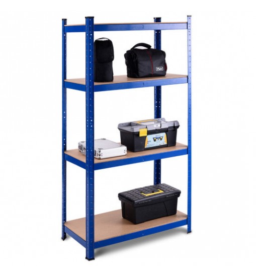 Adjustable Heavy Duty 4 Level Garage Tool Shelf Storage-Blue